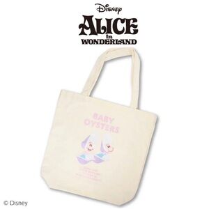 BNWT Japan Disney Alice in Wonderland Curious Young Baby Oysters Canvas tote bag